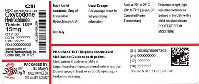 967 (Oxycodone 15mg 30ct 60760 967 30 001)